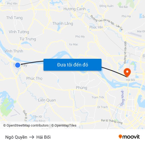 Ngô Quyền to Hải Bối map