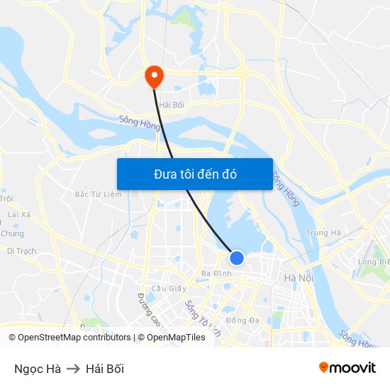 Ngọc Hà to Hải Bối map