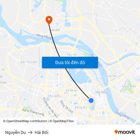 Nguyễn Du to Hải Bối map
