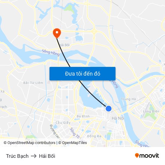 Trúc Bạch to Hải Bối map