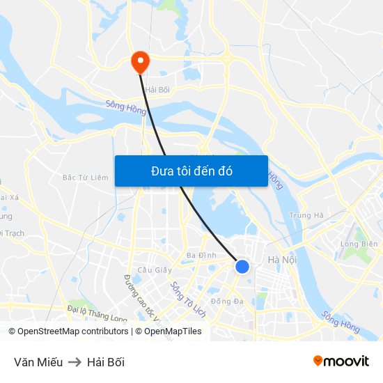 Văn Miếu to Hải Bối map