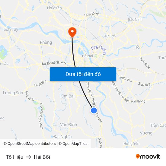 Tô Hiệu to Hải Bối map