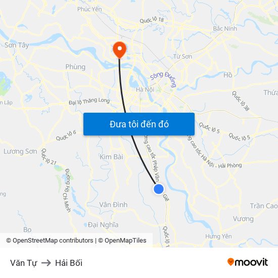 Văn Tự to Hải Bối map