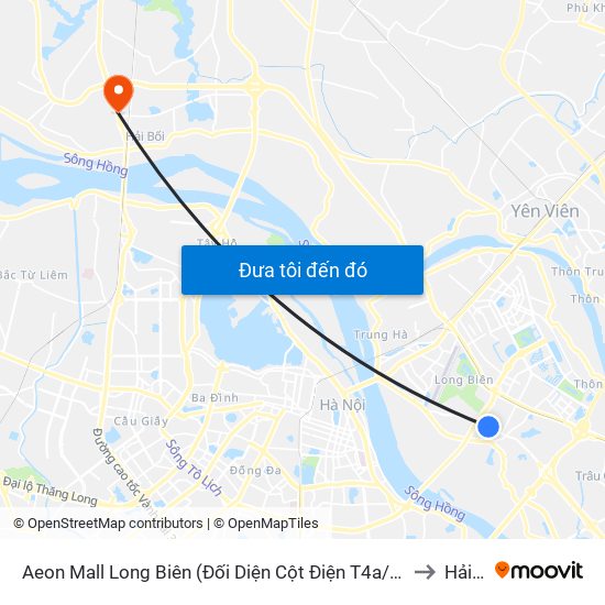 Aeon Mall Long Biên (Đối Diện Cột Điện T4a/2a-B Đường Cổ Linh) to Hải Bối map