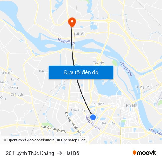 20 Huỳnh Thúc Kháng to Hải Bối map
