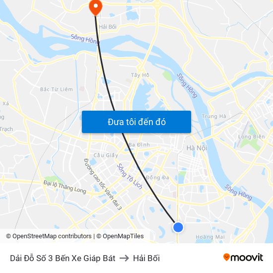 Dải Đỗ Số 3 Bến Xe Giáp Bát to Hải Bối map