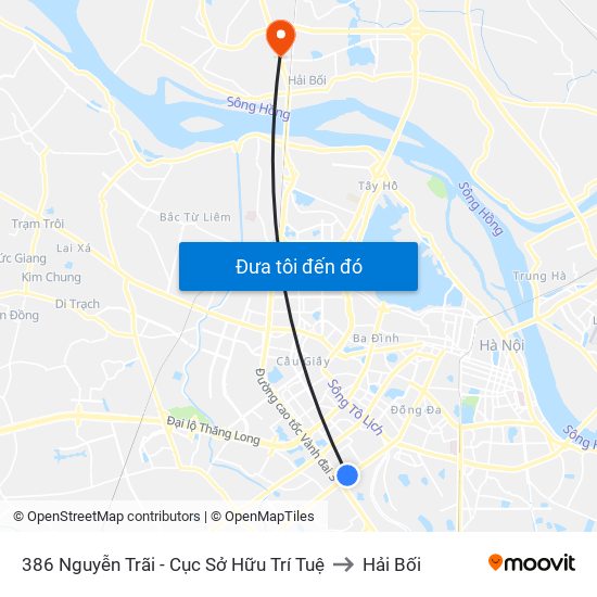 386 Nguyễn Trãi - Cục Sở Hữu Trí Tuệ to Hải Bối map