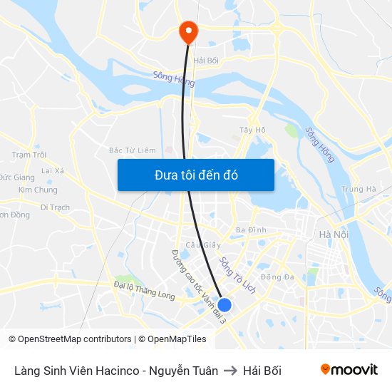 Làng Sinh Viên Hacinco - Nguyễn Tuân to Hải Bối map