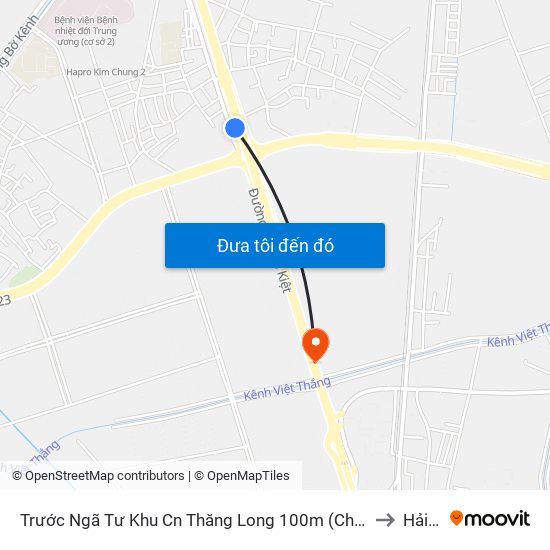 Trước Ngã Tư Khu Cn Thăng Long 100m (Chiều Nội Bài - Hà Nội) to Hải Bối map