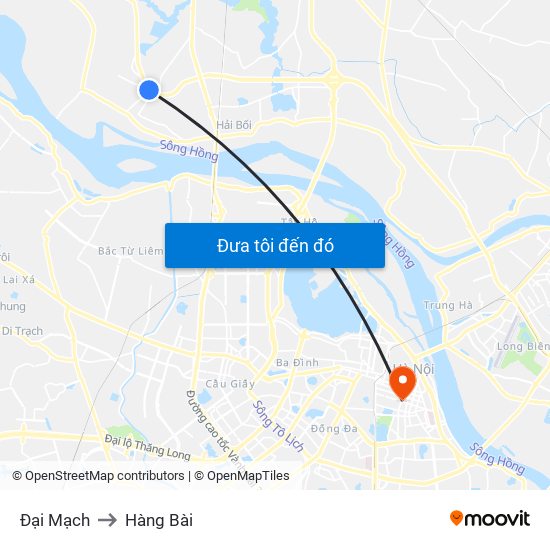 Đại Mạch to Hàng Bài map