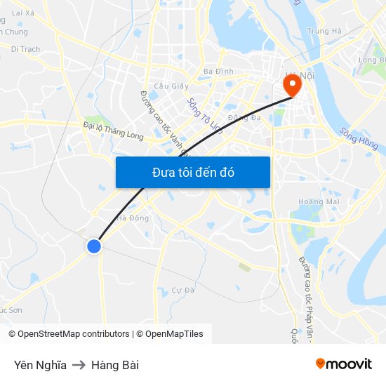 Yên Nghĩa to Hàng Bài map