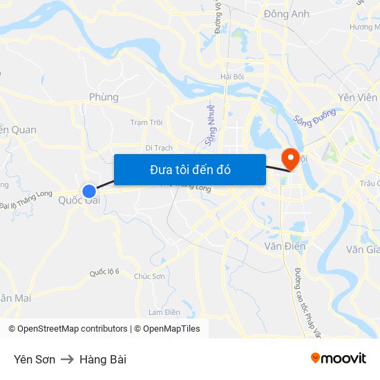 Yên Sơn to Hàng Bài map