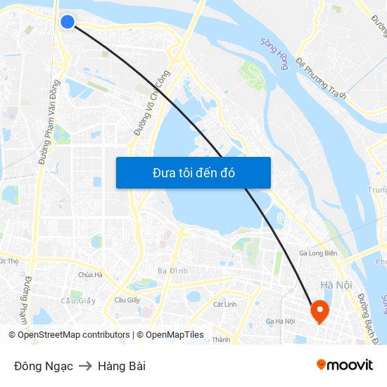 Đông Ngạc to Hàng Bài map