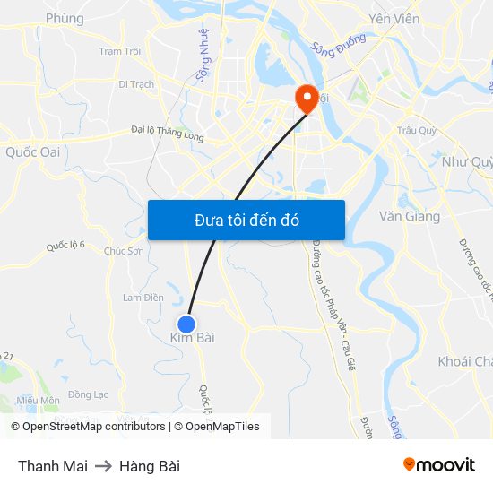 Thanh Mai to Hàng Bài map