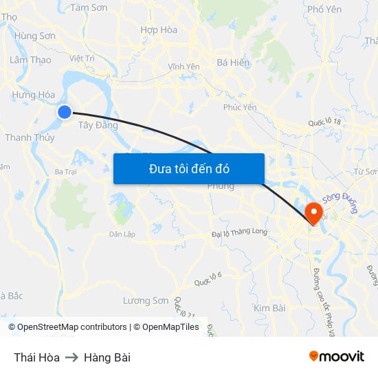 Thái Hòa to Hàng Bài map