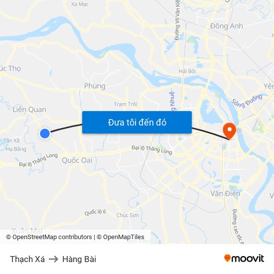 Thạch Xá to Hàng Bài map