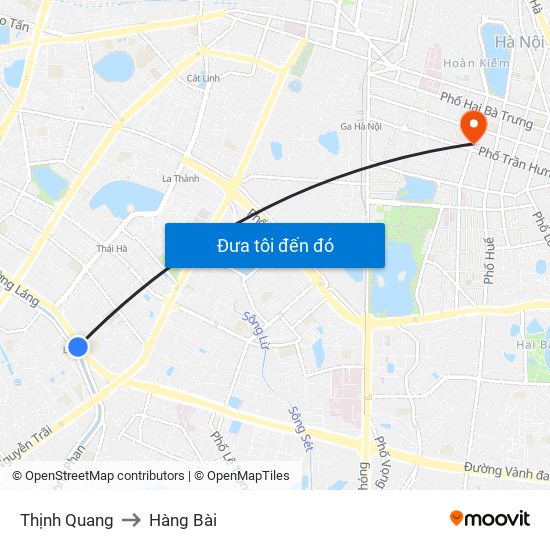 Thịnh Quang to Hàng Bài map