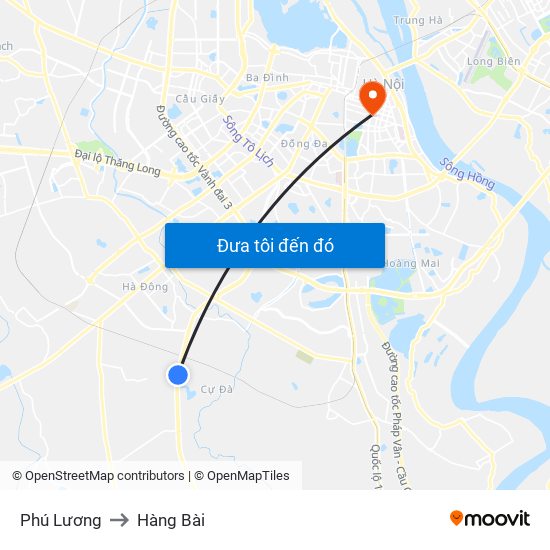 Phú Lương to Hàng Bài map