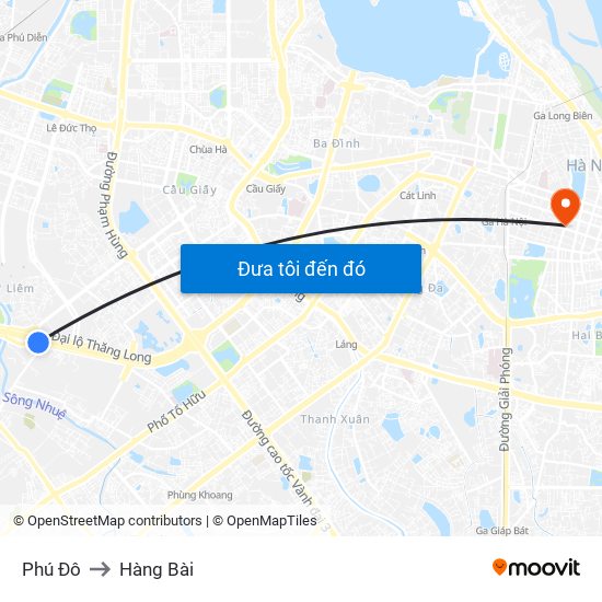 Phú Đô to Hàng Bài map