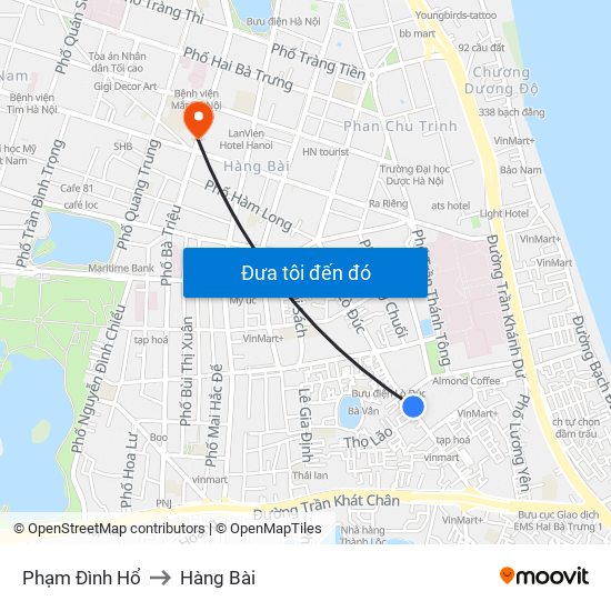 Phạm Đình Hổ to Hàng Bài map