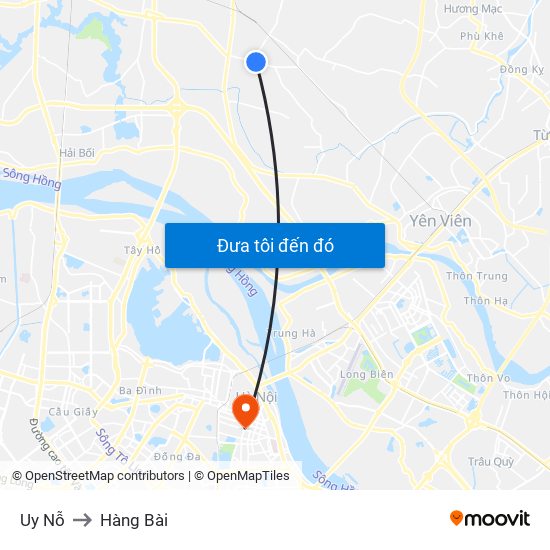 Uy Nỗ to Hàng Bài map