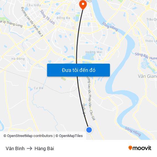 Văn Bình to Hàng Bài map