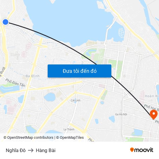 Nghĩa Đô to Hàng Bài map