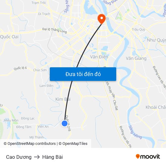 Cao Dương to Hàng Bài map