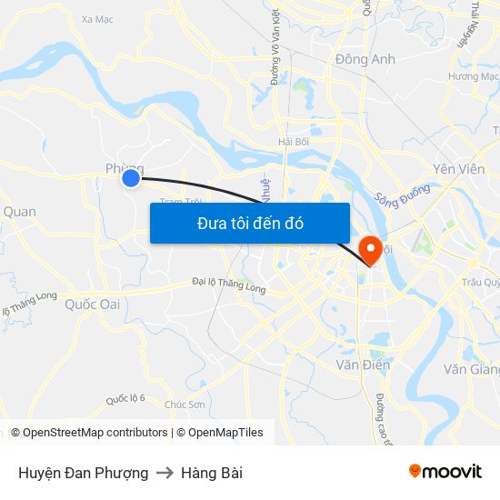 Huyện Đan Phượng to Hàng Bài map