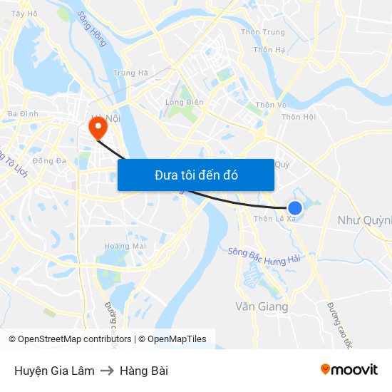 Huyện Gia Lâm to Hàng Bài map