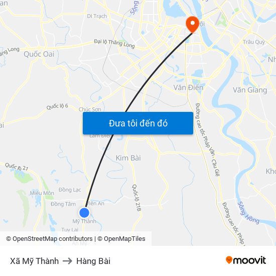 Xã Mỹ Thành to Hàng Bài map