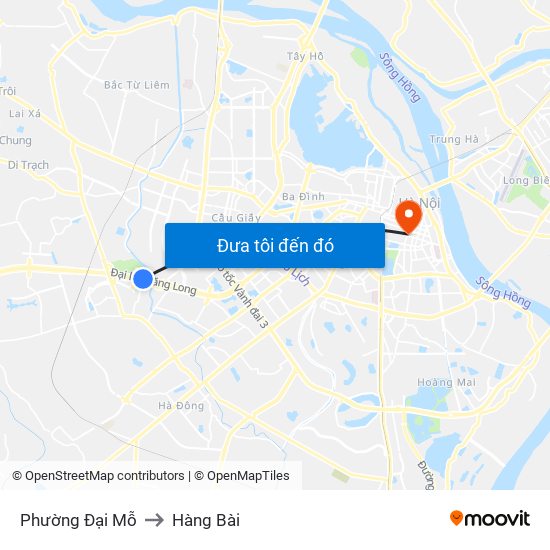 Phường Đại Mỗ to Hàng Bài map