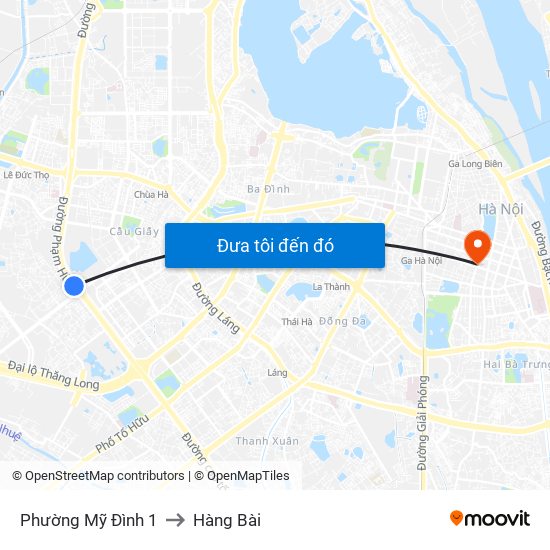 Phường Mỹ Đình 1 to Hàng Bài map