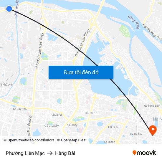 Phường Liên Mạc to Hàng Bài map