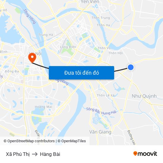 Xã Phú Thị to Hàng Bài map