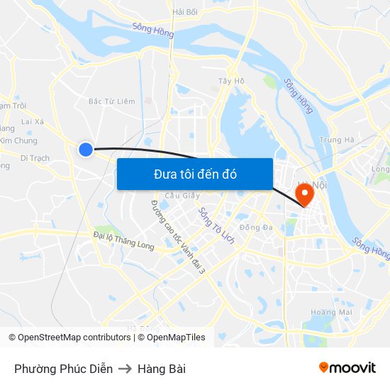 Phường Phúc Diễn to Hàng Bài map