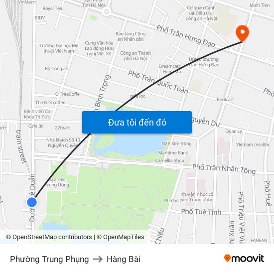 Phường Trung Phụng to Hàng Bài map