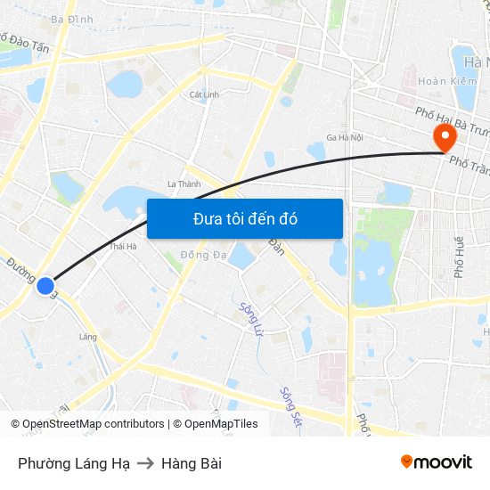 Phường Láng Hạ to Hàng Bài map