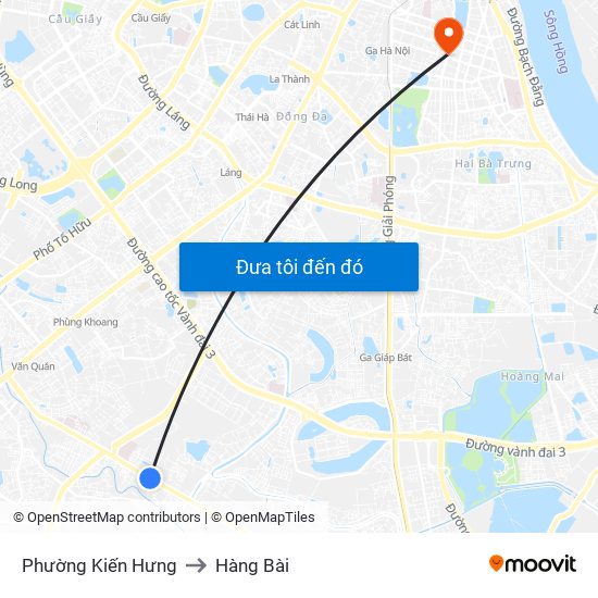 Phường Kiến Hưng to Hàng Bài map