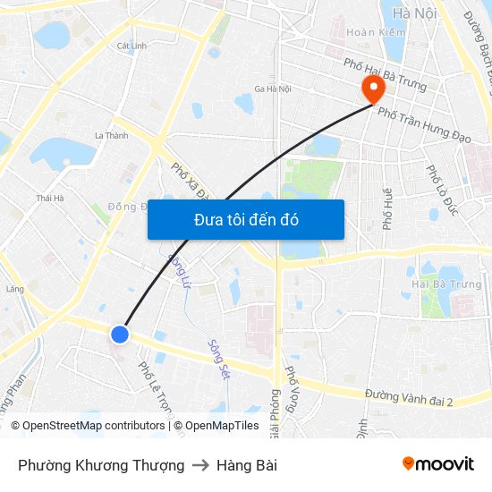 Phường Khương Thượng to Hàng Bài map