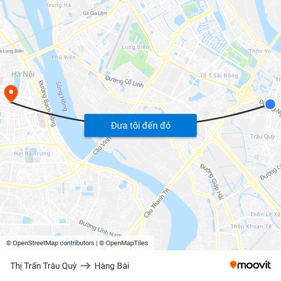 Thị Trấn Trâu Quỳ to Hàng Bài map