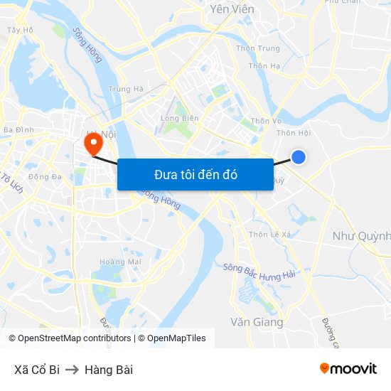 Xã Cổ Bi to Hàng Bài map