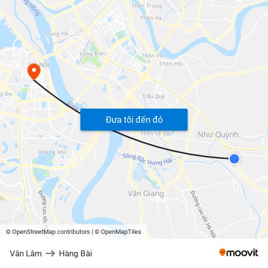 Văn Lâm to Hàng Bài map