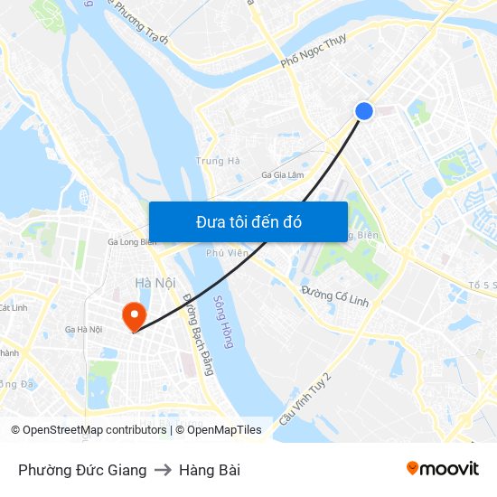 Phường Đức Giang to Hàng Bài map