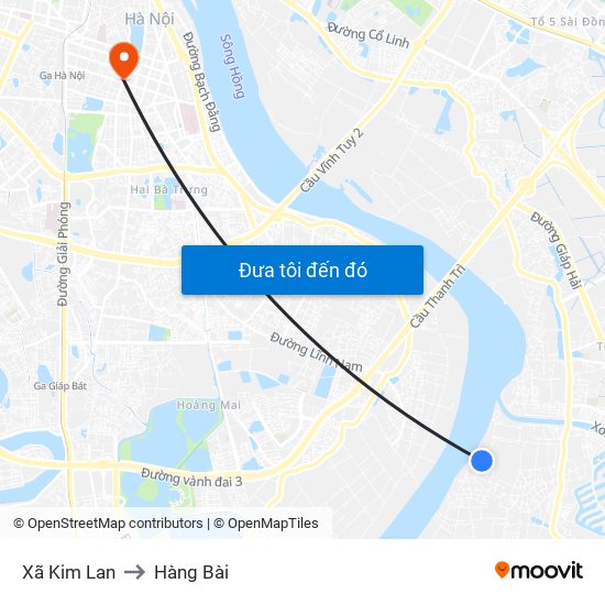 Xã Kim Lan to Hàng Bài map