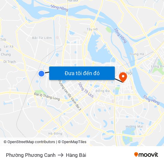 Phường Phương Canh to Hàng Bài map