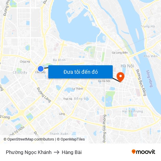 Phường Ngọc Khánh to Hàng Bài map