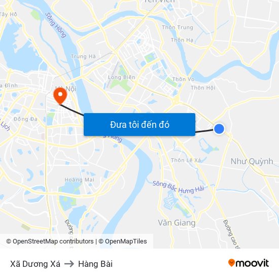 Xã Dương Xá to Hàng Bài map