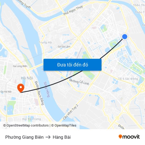 Phường Giang Biên to Hàng Bài map