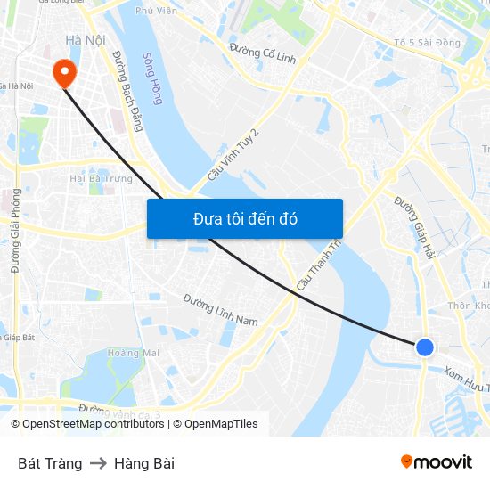 Bát Tràng to Hàng Bài map